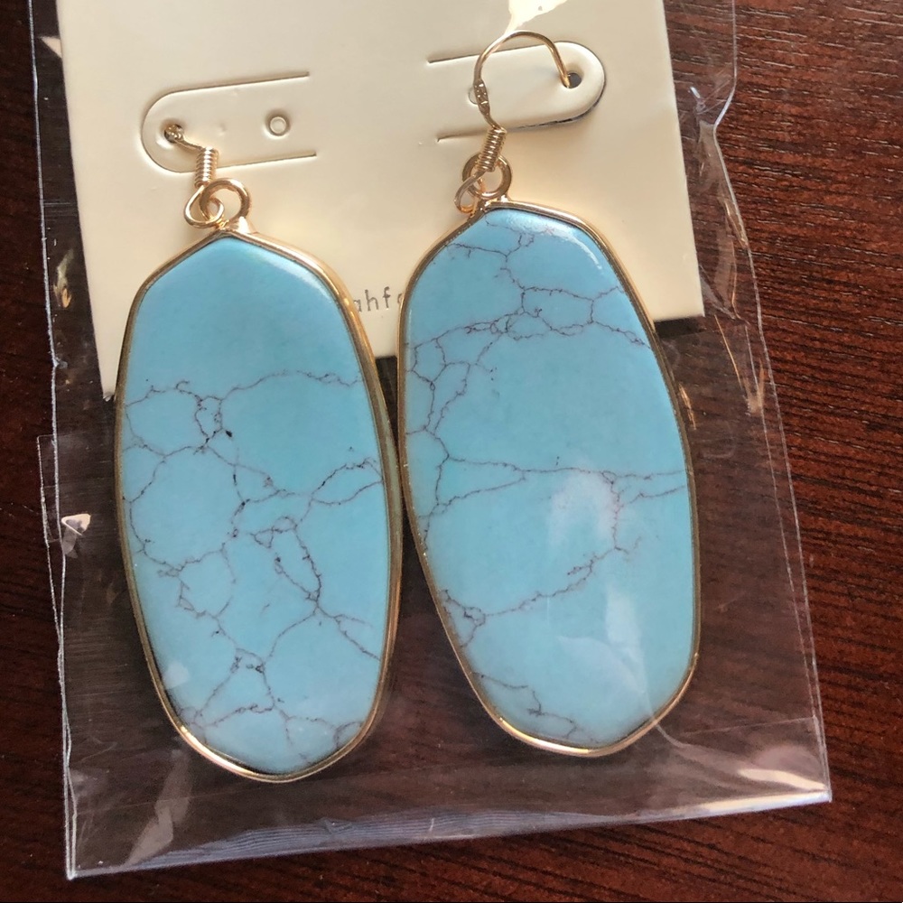 {Host Pick} 🎉🆕Oval Natural Stone Drop earrings ✨ - Picture 4 of 4